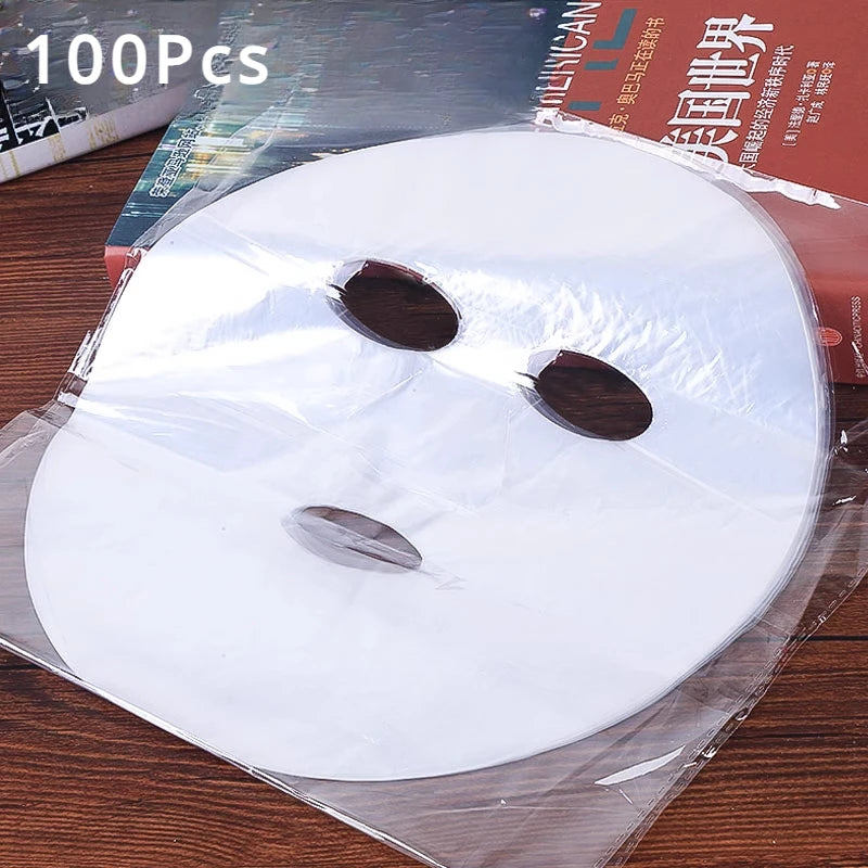 100Pcs Face Plastic Film Full Face Cleaner Mask