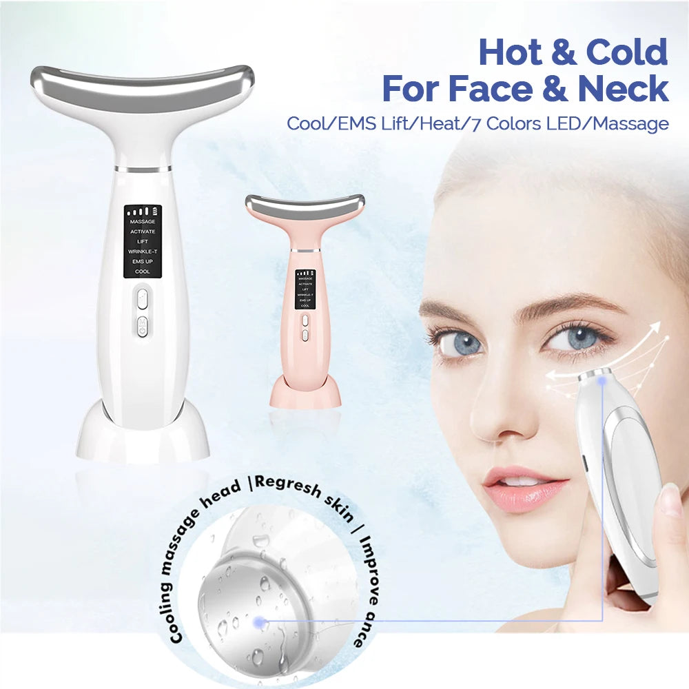 Facial Lifting Massager Ice Hot Compress Neck Beauty Device